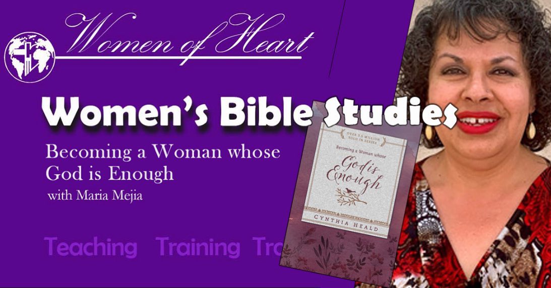 Becoming a Woman Whose God is Enough, by Cynthia Heald, is featured in a new Bible study with Maria Mejia. Join us every other Friday beginning October 7, 2022 at 7pm. Details and directions to leader’s home study will be provided with registration! Go online to CorazonMinistries.org to get started.