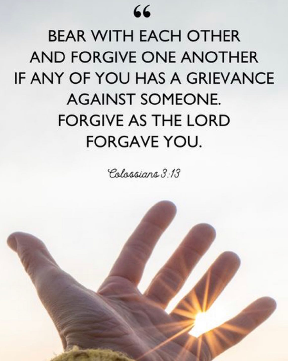 Forgive each other and have grace as you go through the day! Blessings this first Sunday in December.